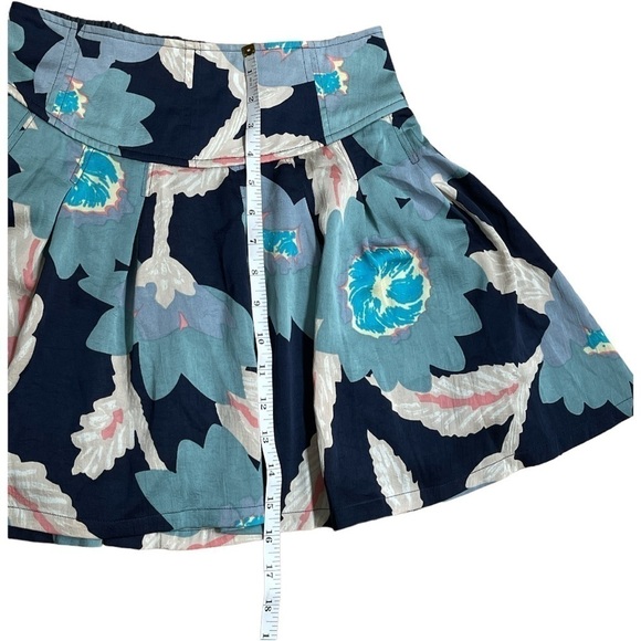 Free People Blue Floral Skater Mini Skirt XS Boho Festival - Picture 4 of 7
